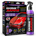 Spray lucidante auto Shine Armor Fortify Quick Coat, flacone viola con spruzzatore.
