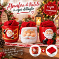 Set di tazze natalizie con Babbo Natale e strofinaccio da cucina incluso, 3 fantasie
