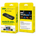 Confezione ONN Google TV: stick HDMI nero e telecomando