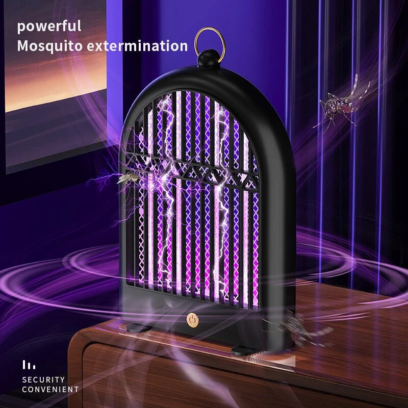 Lampada Insetticida LED UV Ricaricabile USB 2 Modalità Anti Zanzare Mosche da Appendere