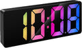Sveglia digitale da comodino nera con display LED multicolore frontale