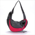 Borsa da viaggio per animali: struttura grigia con bordo fucsia e manici imbottiti