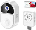 Campanello video wireless bianco con lente videocamera e pulsante campanello