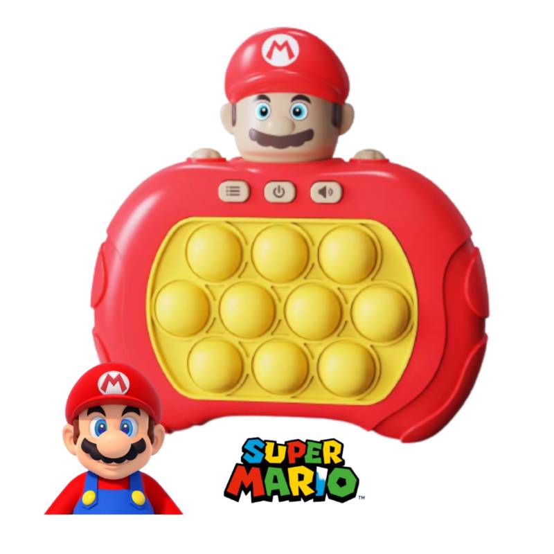 Controller sensoriale Push it rosso con pulsanti e superficie a bolle gialle