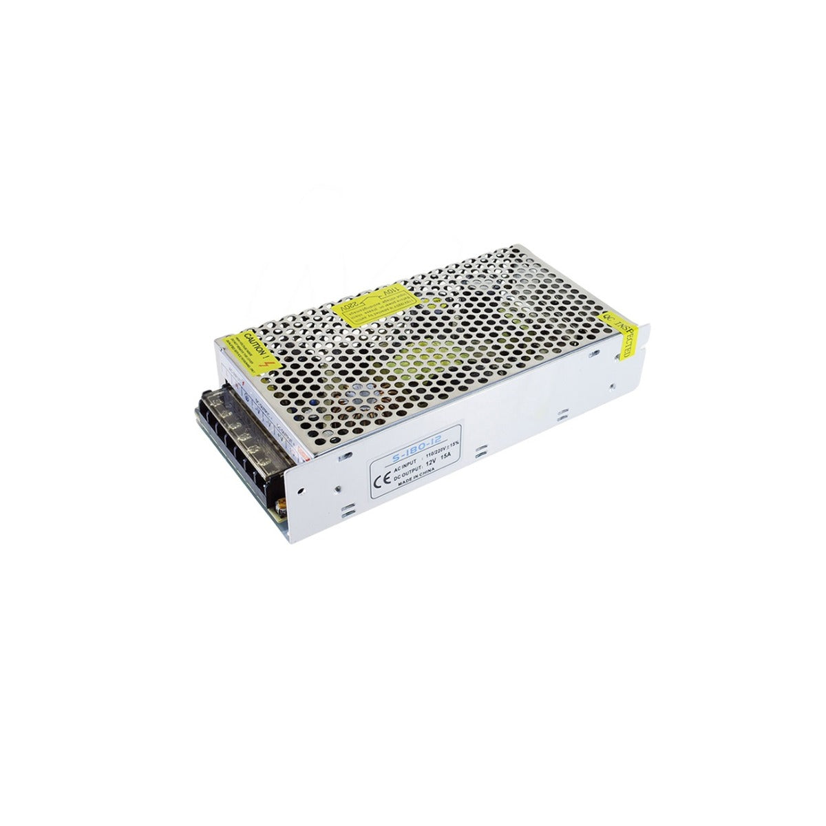 Alimentatore stabilizzato 12V 30A con trimmer regolabile, corpo metallico forato