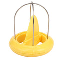 Pelatore per kiwi 2 in 1 giallo con base sagomata e gabbia in acciaio.