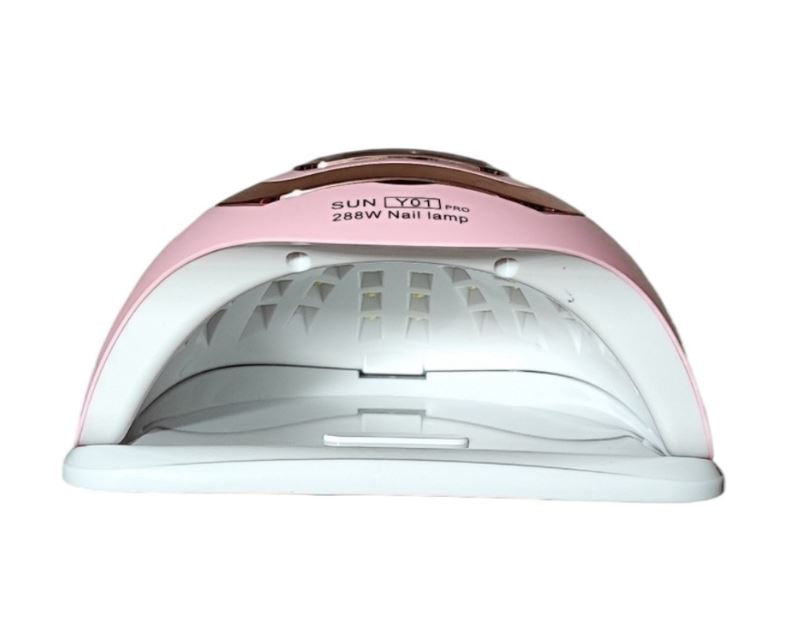 Lampada UV/LED per unghie rosa vista frontale con LED interni
