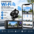 Dash cam auto Wi‑Fi Full HD con display, G‑sensor e supporto microSD 64GB