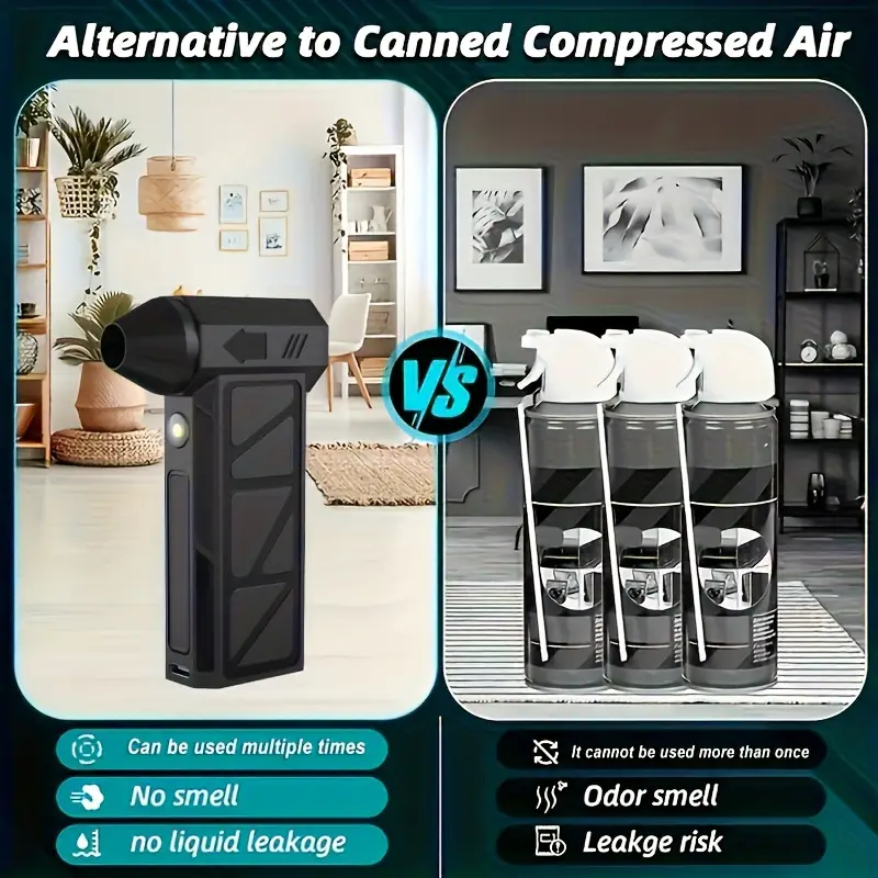 Mini ventilatore turbo jet nero con bocchetta cilindrica