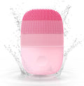 Spazzola elettrica per il viso in silicone rosa con setole a pallini