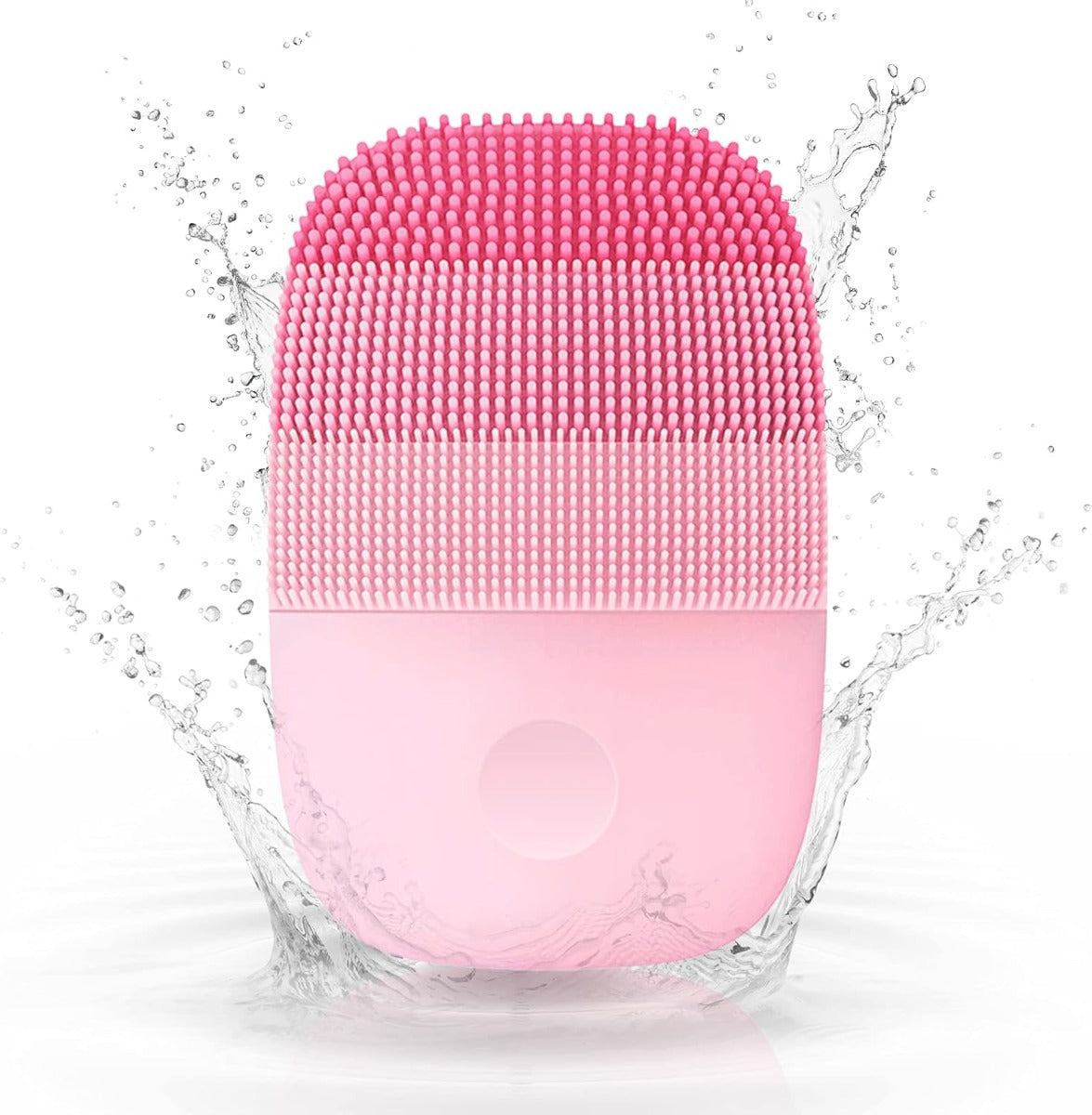 Spazzola elettrica per il viso in silicone rosa con setole a pallini