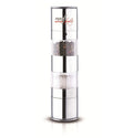 Dispensatore sale e pepe metallico con scritta decorativa e due scomparti trasparenti