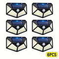Kit di 6 luci solari LED con sensore movimento, corpo nero e pannello solare