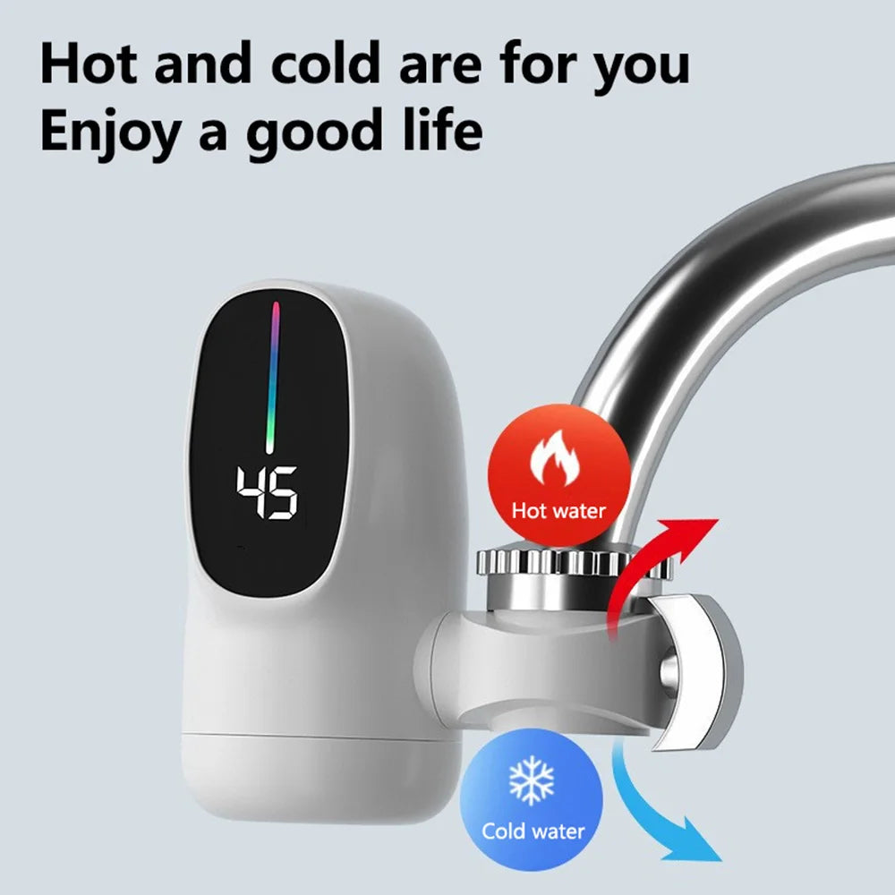 Scaldabagno Elettrico Istantaneo 3000W con Rubinetto e Display Digitale – Riscaldamento in 3 Secondi per Cucina e Bagno