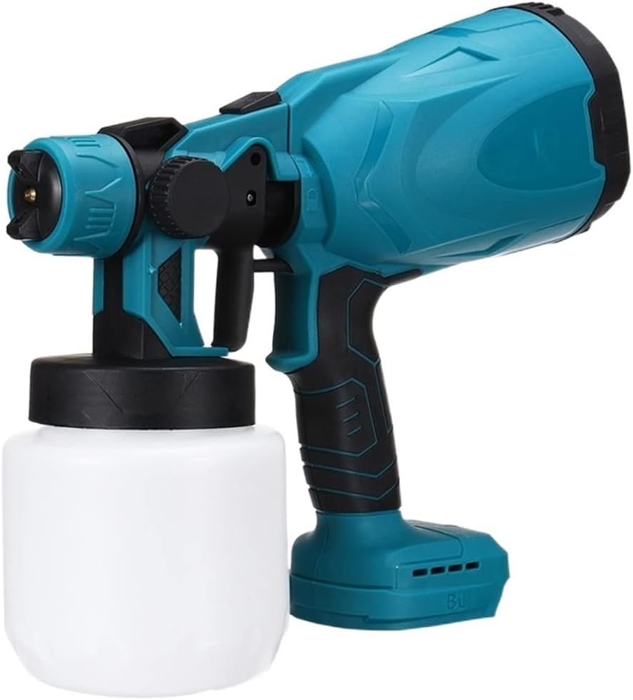 Pistola a spruzzo a batteria, scocca blu turchese e serbatoio bianco da 800 ml