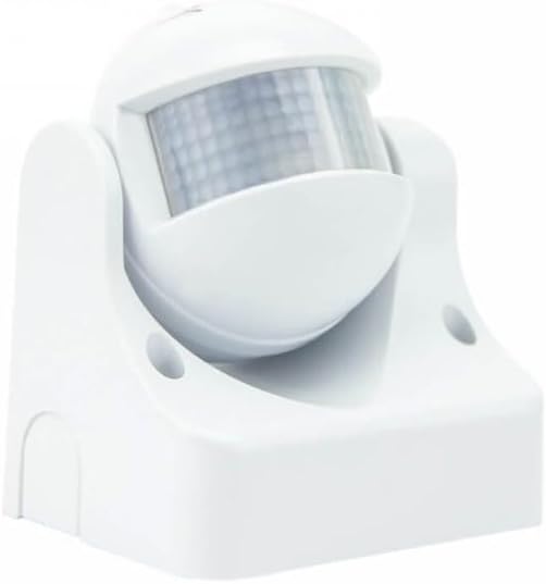 Sensore PIR crepuscolare bianco con finestra a griglia per rilevazione movimento