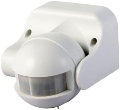 Sensore di movimento PIR crepuscolare bianco con sensore a infrarossi e staffe laterali