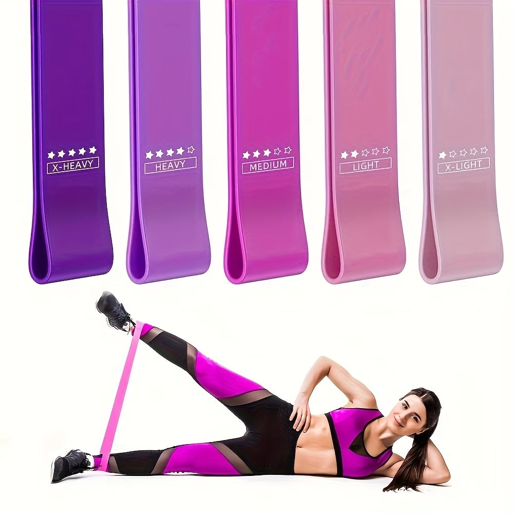 Set 5 Bande Elastiche Fitness Professionali – Allenamento Glutei, Gambe e Total Body | Yoga, Pilates, Crossfit