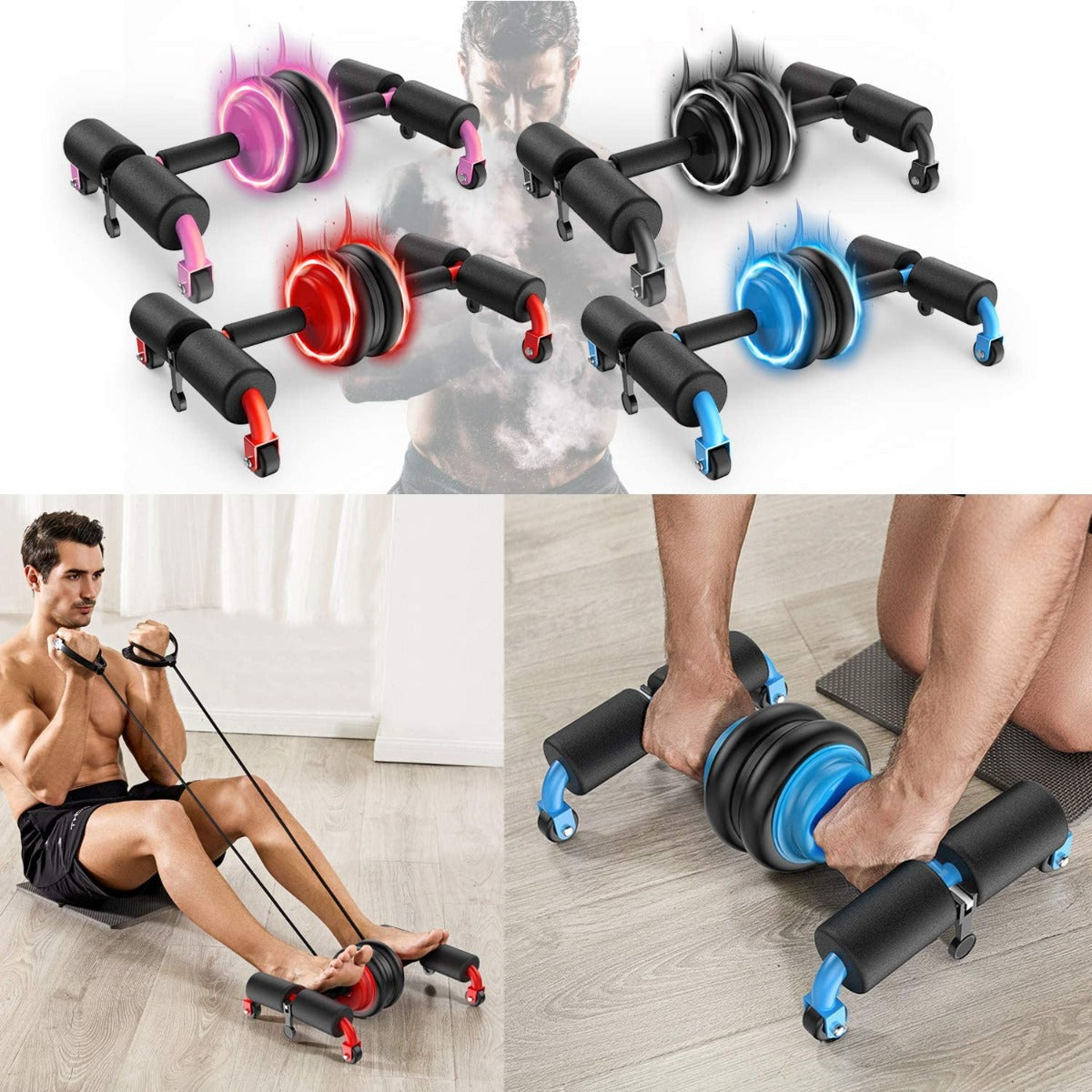 Ruota Per Addominali Multifunzione Allenamento Casa Palestra Addome Muscoli