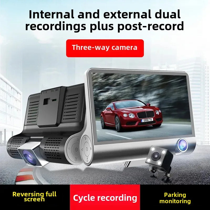 Dash cam per auto con doppia registrazione e display grande, unità anteriore e posteriore