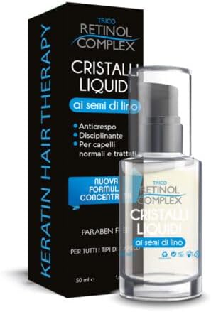 Trattamento liquido per capelli in flacone trasparente con pompetta e scatola nera