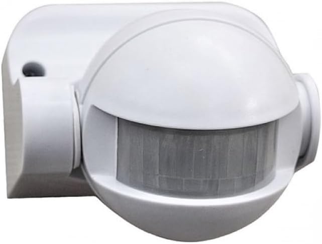 Sensore PIR crepuscolare bianco con cupola e finestra scura per rilevamento