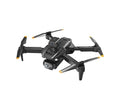 Drone quadricottero pieghevole nero con fotocamera HD e quattro eliche