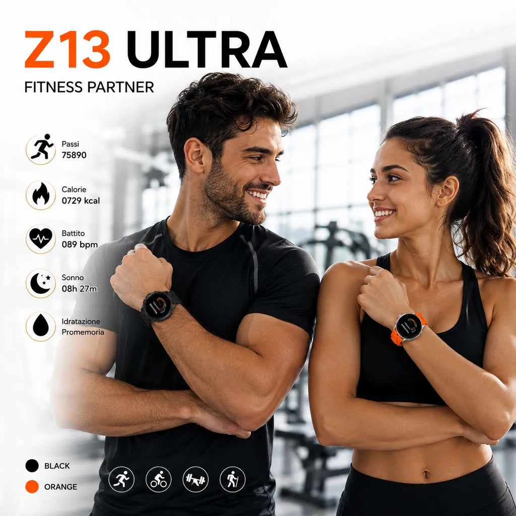 Smartwatch nero al polso di due persone durante l’attività sportiva
