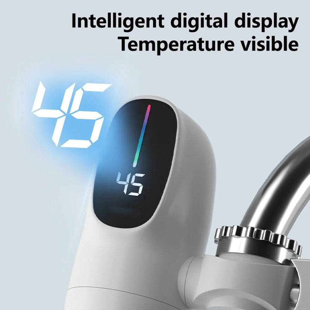 Scaldabagno Elettrico Istantaneo 3000W con Rubinetto e Display Digitale – Riscaldamento in 3 Secondi per Cucina e Bagno