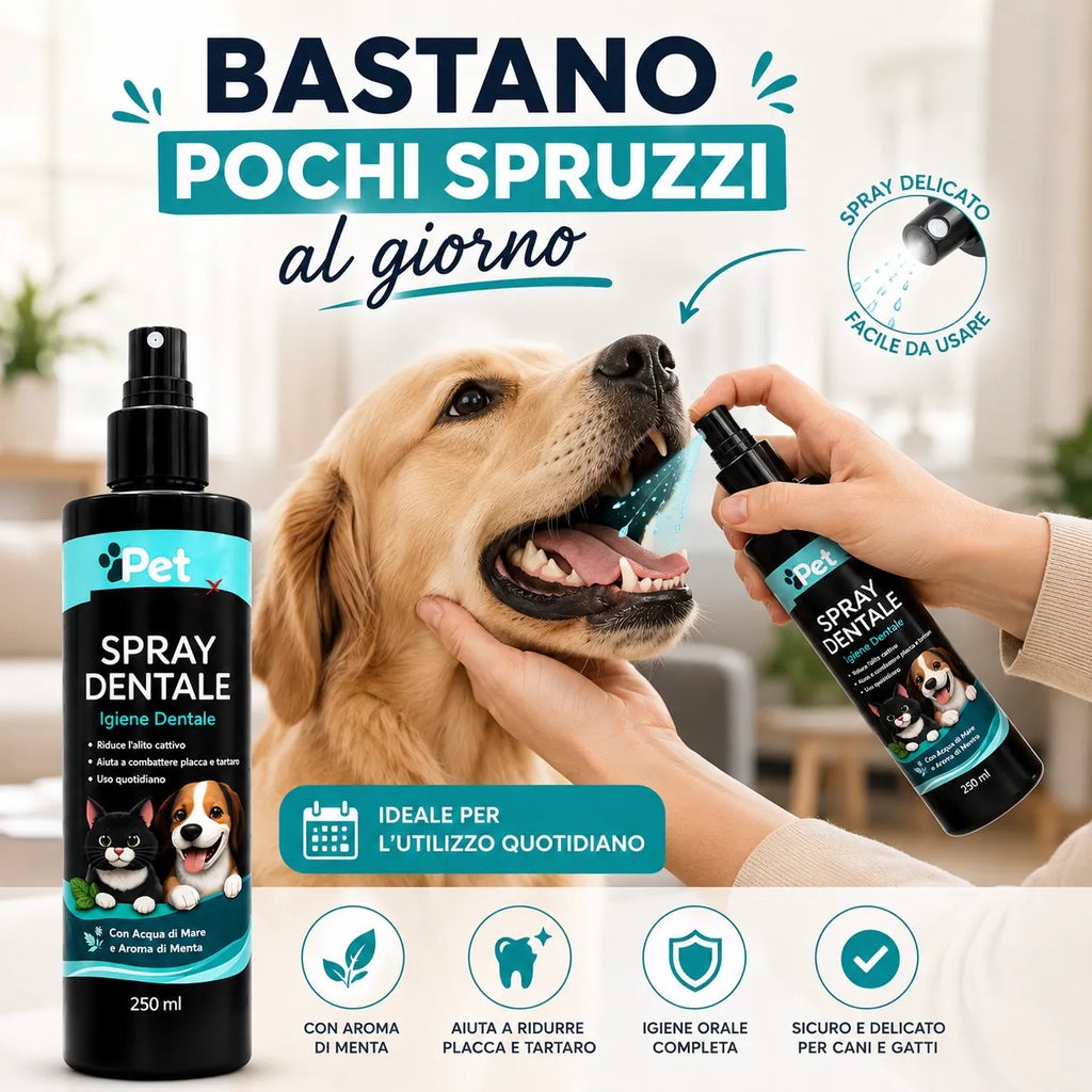 Spray dentale PET SMILE 250 ml con spruzzatore per cani