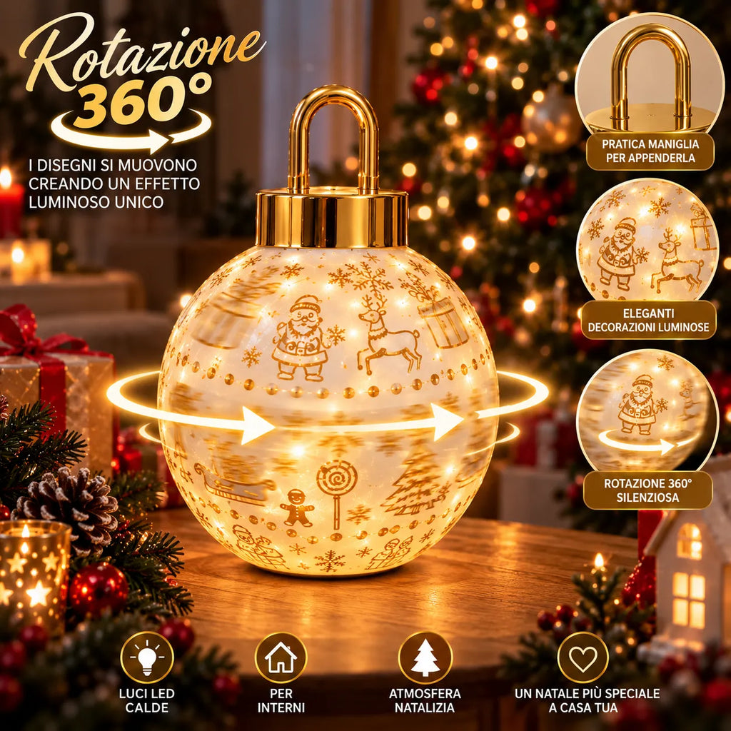 Palla di Natale luminosa LED con maniglia, decorazioni natalizie illuminate