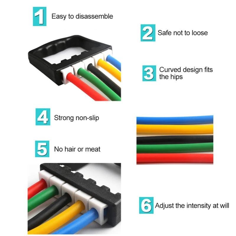 5 Spring Elastico per estensione petto e schiena. Allenamento a casa. Manubrio a molla portatile - | Prendilo Subito