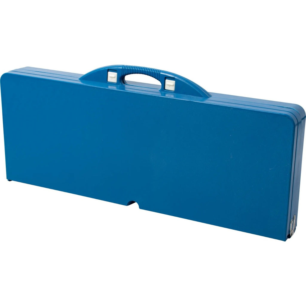Valigetta blu rigida con maniglia per set da picnic