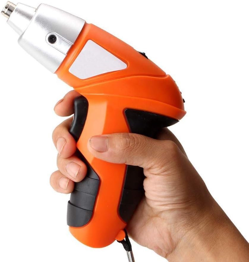 Trapano avvitatore wireless arancione e nero con impugnatura ergonomica