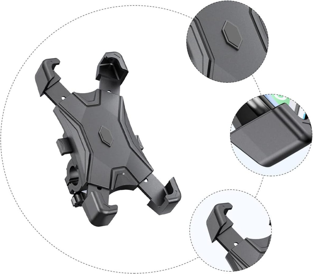 Supporto telescopico per smartphone universale grigio con base e supporti laterali