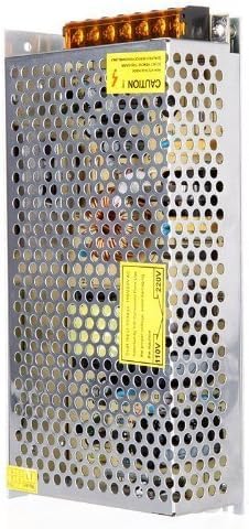 Alimentatore stabilizzato 12V 30A con trimmer, pannello forato e etichette gialle