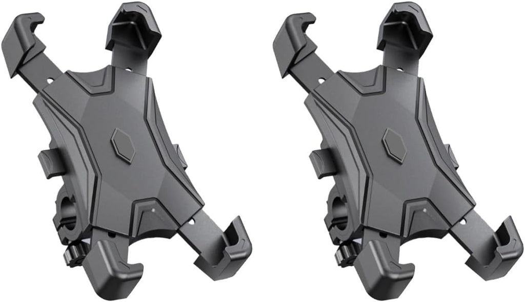 Supporto telescopico per smartphone universale grigio con clip regolabili per manubrio