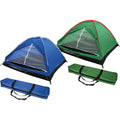 Tenda da campeggio pieghevole con sacca, verde e blu, 4 posti