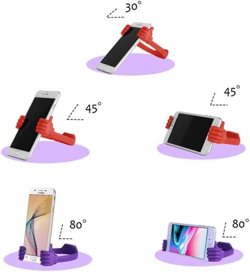 Supporto smartphone flessibile viola regolabile, con fermo rosso e base sagomata