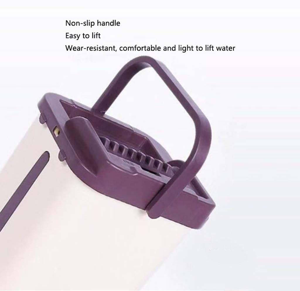 Strizzatore e supporto del mocio piatto con impugnatura viola