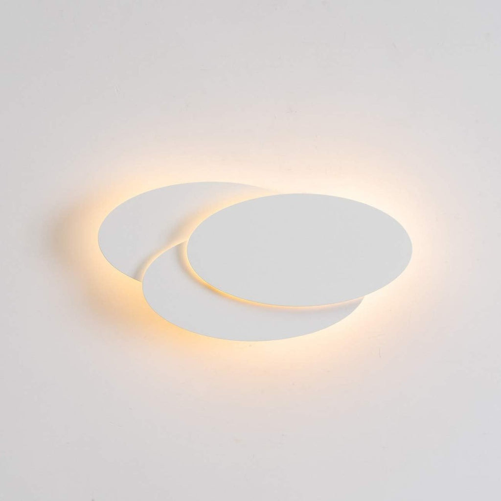 Applique LED rotondo da parete con due anelli sovrapposti, luce calda