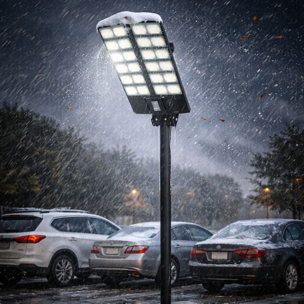 Lampione Solare LED 1600W con Telecomando – 23000mAh, Sensore Movimento, IP66 Impermeabile, Faro Stradale Esterno Alta Luminosità