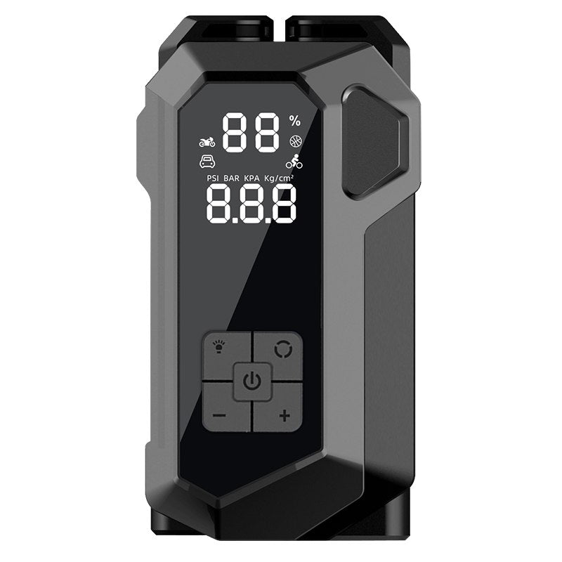 Avviatore emergenza auto 4-in-1 grigio con display LCD 88% e comandi frontali