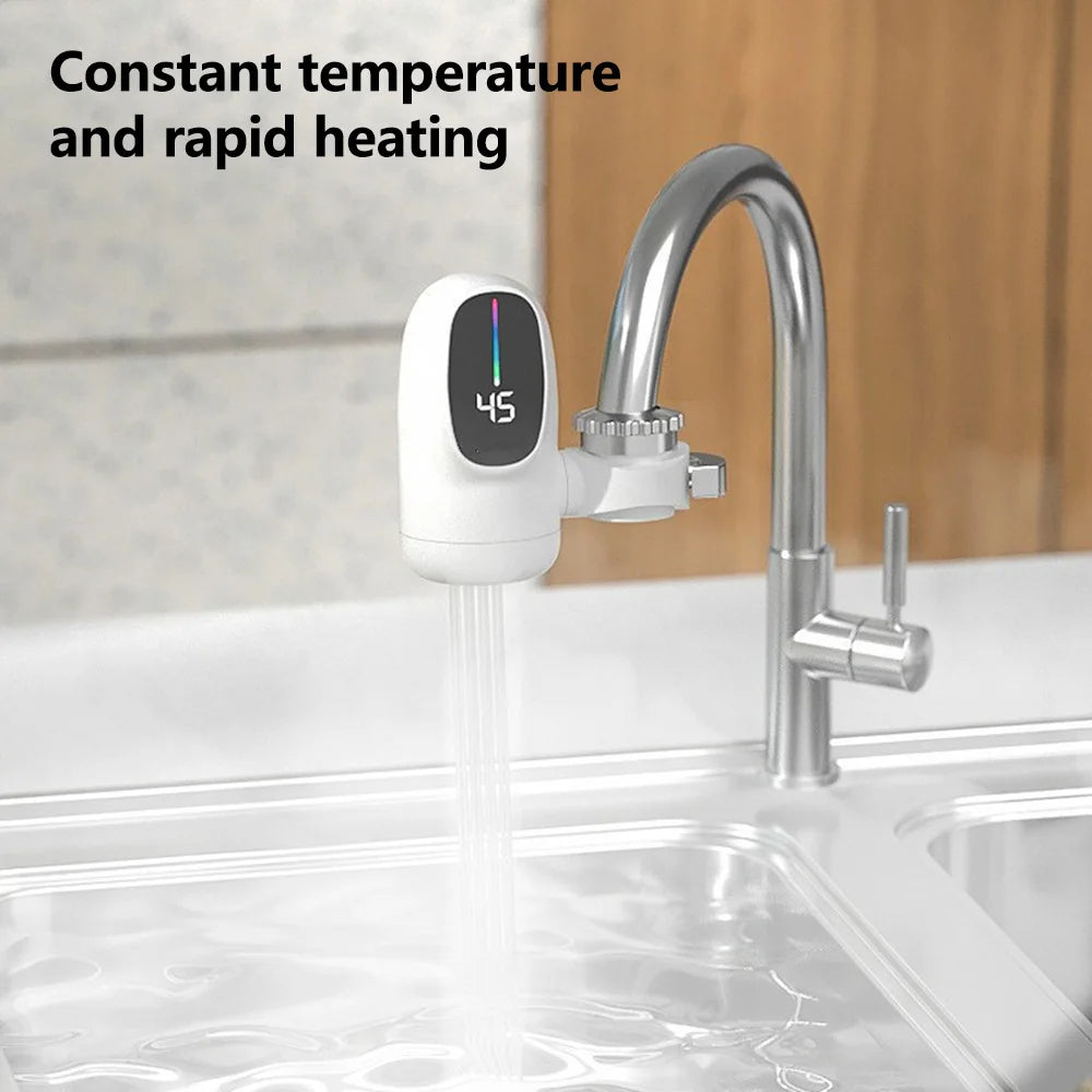 Scaldabagno Elettrico Istantaneo 3000W con Rubinetto e Display Digitale – Riscaldamento in 3 Secondi per Cucina e Bagno