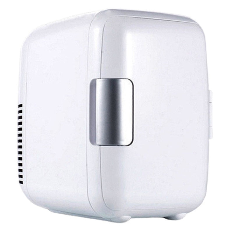 Frigo portatile bianco con chiusura metallica grigia e prese di ventilazione laterali