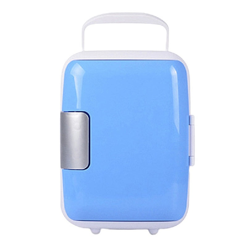 Frigo portatile blu con maniglia e sportello laterale con chiusura metallica