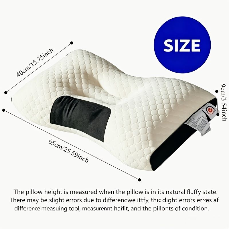 Cuscino ergonomico bianco sagomato con inserto scuro e fodera trapuntata