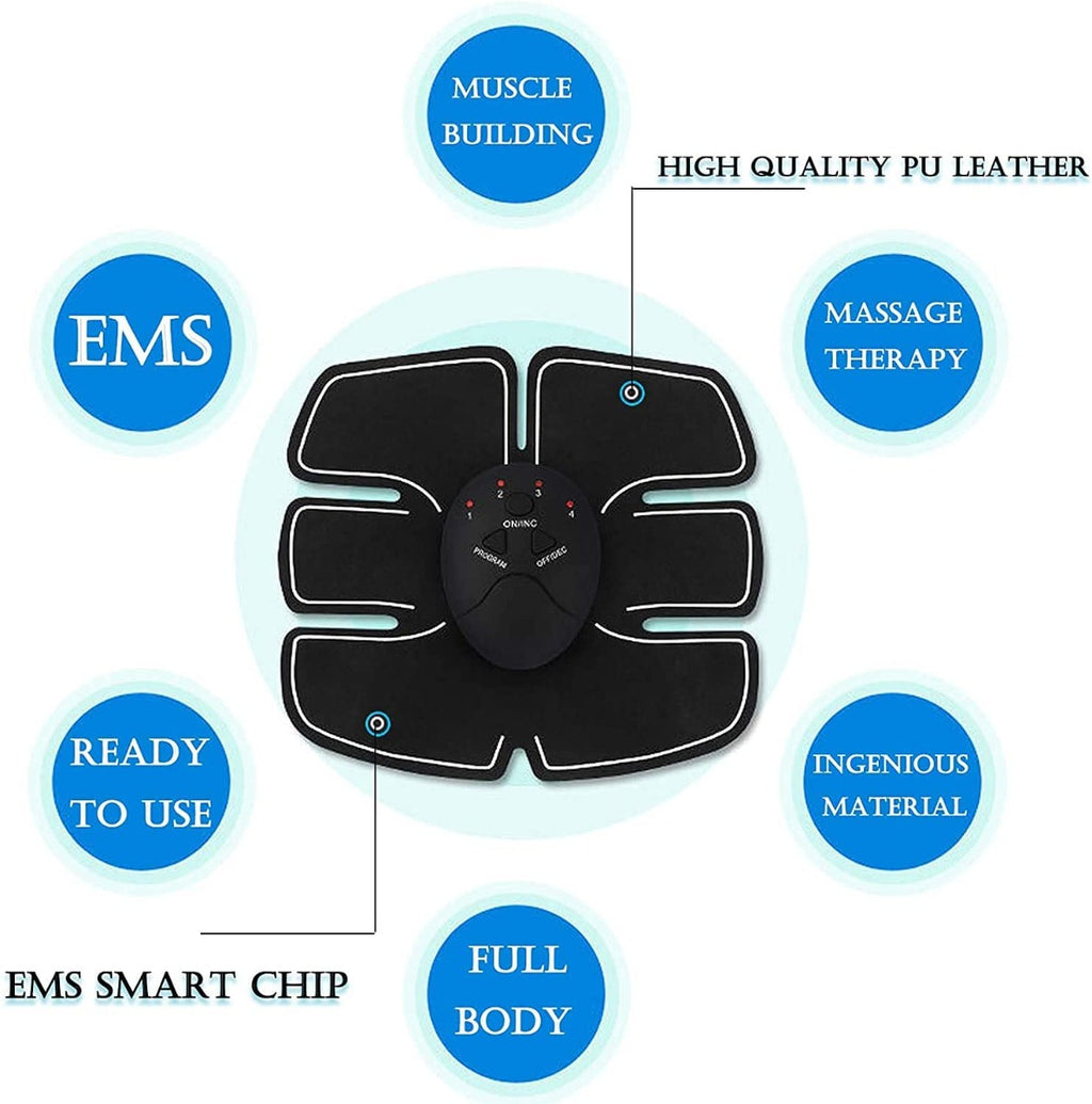 Stimolatore elettrico per addominali ems per la stimolazione muscolare con 6 modalità usb ricaricabile per addome braccia gambe