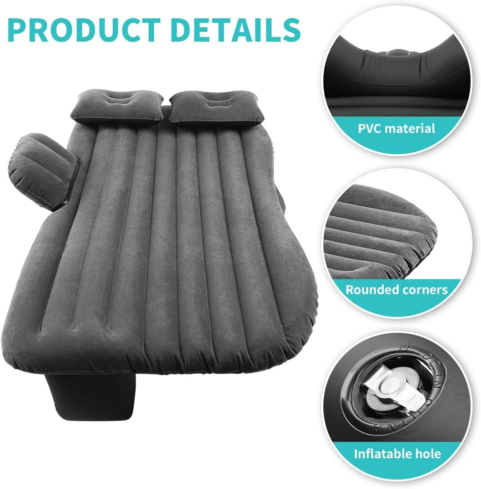 Letto Gonfiabile per Auto con Pompa Integrata, Ideale per Viaggi, Campeggio e Relax in Auto