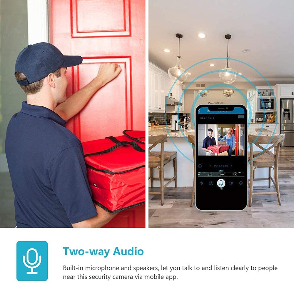 Telecamera Wi‑Fi esterna visualizzata su smartphone con feed video